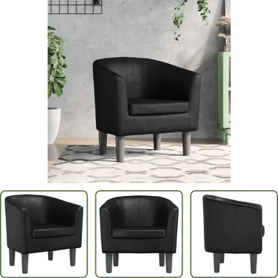 Produktbild von The Living Store Clubsessel Schwarz Kunstleder