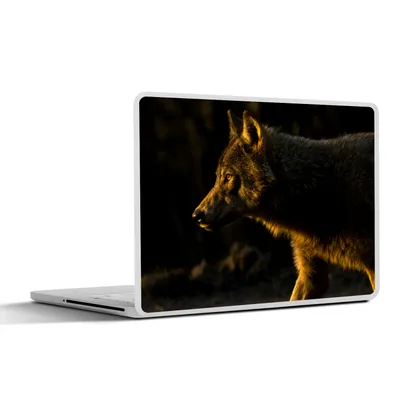 Produktbild von MuchoWow® Laptop Aufkleber Sticker Cover Wolf - Raubtier - Sonne 31x22.5 cm - Laptop-Deko