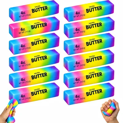 Produktbild von 12er Rainbow Butter Squishy Set,Anti-Stress-Spielzeug und Slow Lustigen Squeeze Toy für Büro,Schule,Alltag