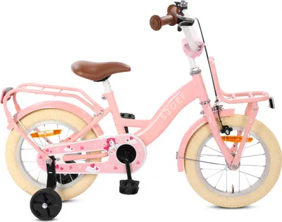 Produktbild von SJOEF Classic Kinderfahrrad | 12 - 16 Zoll | Kinder Fahrrad für Mädchen / Jugend | Ab 2-6 Jahren | inklusive Stützräder - Rosa