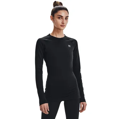 Produktbild von Under Armour Coldgear Authentics Crew Langarm-t-shirt Schwarz 2XL Frau Schwarz 2XL