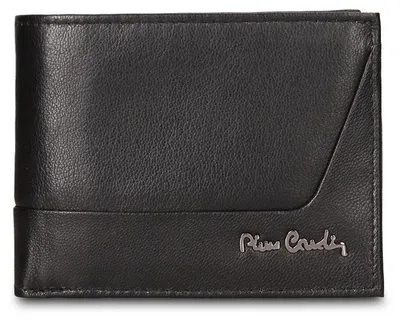 Image de Portefeuille pour homme Pierre Cardin, en cuir véritable, noir, design fin et compact