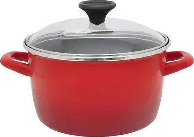 Obrázek produktu pro Hrnek 3,5 l s víkem ze skla Granit Induction Metalac email/20 cm/3,5 l