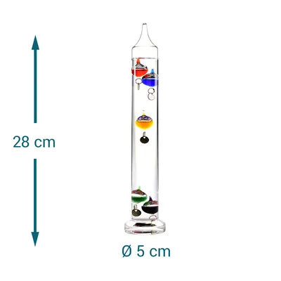 Produktbild von Thermometer Galileo, Galileo Thermometer, Thermometer Glaskugeln, Galileisches Thermometer, Thermometer aus Glas, Flüssigkeitsthermometer, Glasthermometer