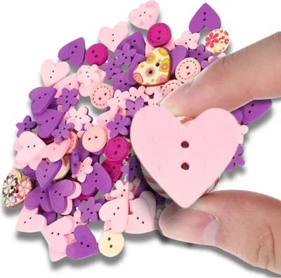 Produktbild von Holzknöpfe Set Knöpfe 100 Stück handgemachte DIY bunt