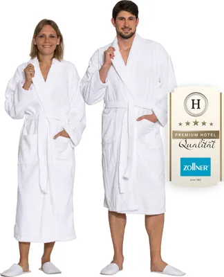 Produktbild von Bademantel, Baumwolle, M, weiß, mit Schalkragen