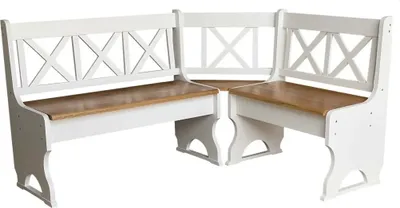 Image de Banc d'angle II blanc en pin avec assise en couleur alder 120 x 180 cm