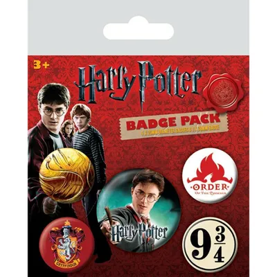 A Harry Potter badge pack featuring characters and symbols from the franchise.