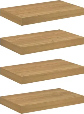 Zdjęcie produktu dla vidaXL Półka ścienna, 4 sztuki, brązowa, 40 x 23,5 x 3,8 cm, płyta wiórowa