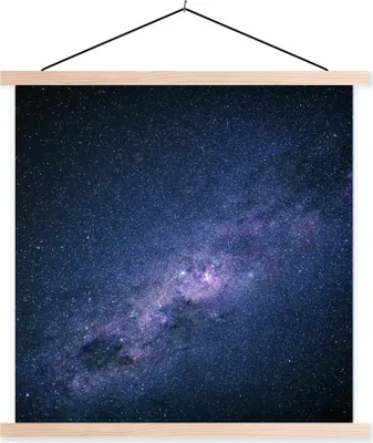 Produktbild von MuchoWow® Textilposter Galaxie - Sterne - Weltraum - Jungen - Mädchen - Kinder 40x40 cm mit holzfarbenen Rahmen - Posterleiste