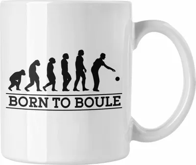 Produktbild von Trendation - Boule Tasse Geschenk Boule-Spieler Geschenkidee Spruch Born To Boule (Weiß)