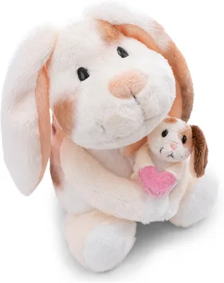 Produktbild von NICI Kuscheltier Hase 20cm mit Hasenkind 6cm - beige - Stofftier aus weichem Plüsch, niedliches Plüschtier zum Kuscheln und Spielen, für Kinder & Erwachsene, tolle Geschenkidee - 62841