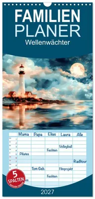 Produktbild von Familienplaner 2027 - Wellenwächter mit 5 Spalten (Wandkalender, 21 x 45 cm) CALVENDO