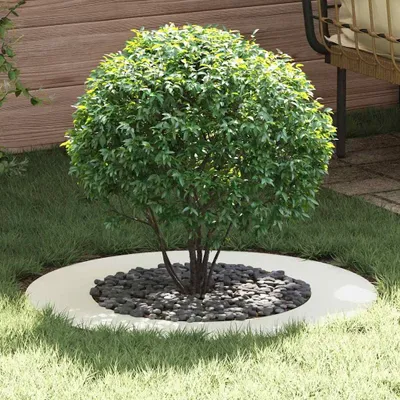 Produktbild von vidaXL geeignet für flachen Baumring Weiß Ø50 / 80 cm Stahl
