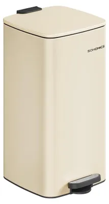 Produktbild von SONGMICS Mülleimer Küche, 30 Liter Abfalleimer, Tretmülleimer, Stahl, mit Inneneimer, Softclose, Offenhaltefunktion, sandbeige LTB593A02