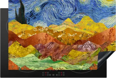 Produktbild von KitchenYeah© Herdabdeckplatte Van Gogh - Alte Meister - Malerei , 81x52cm, Küche Deko, Glaskeramikkochfeld Herdabdeckung, Abdeckplatte fùr Kochfeld