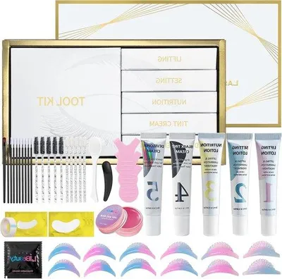 Zdjęcie produktu dla Zestaw do laminacji rzęs - lifting brwi - naturalny wygląd - zestaw all-in-one - 10 ml, kolor: czarny