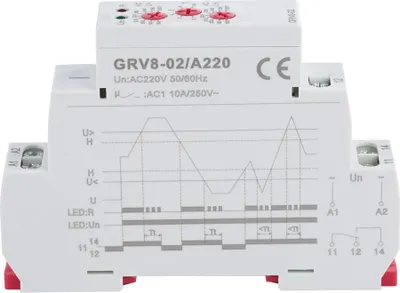Immagine prodotto di GRV8-02 Relè di monitoraggio del controllo di tensione monofase Protezione da sovratensione (#1)