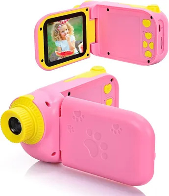 Produktbild von Digitale Videokamera für Kinder von 3-10 Jahren, 1080p, 2,4-Zoll-IPS-Bildschirm, inklusive 32-GB-SD-Karte. Das perfekte Geburtstagsgeschenk für Mädchen im Alter von 3 bis 9 Jahren.