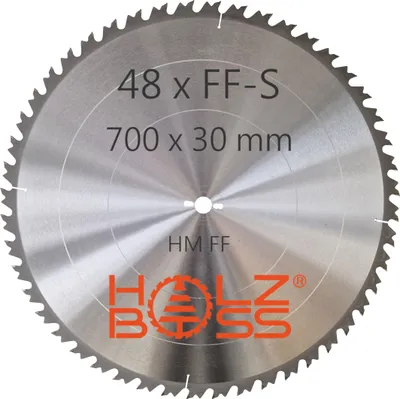 Produktbild von Holzboss ® HM-Sägeblatt " Nagelfest mit Spanabweiser " Typ FF-S 700 x 30 mm 48 x Zahn Bauholz Kreissägeblatt Brennholz Schalholz Profisägeblatt 700x30