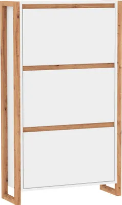 Produktbild von Schuhkipper >Denver< in weiß / Nachbildung Artisan Oak - 70x125x25cm (BxHxT)
