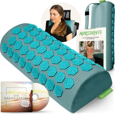 Produktbild von BACKLAxx ® Akupressur Nackenrolle – Akupressur Kissen für Nacken, Schulter, Rücken und Fuß zum Verspannungen lösen – Akupressurkissen zum Nackenschmerzen lindern – Massage Nackenrolle