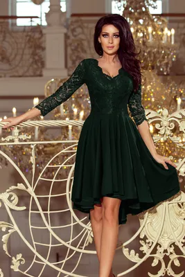 Produktbild von Numoco Spitzenkleid für Damen Nicolle dunkelgrün S