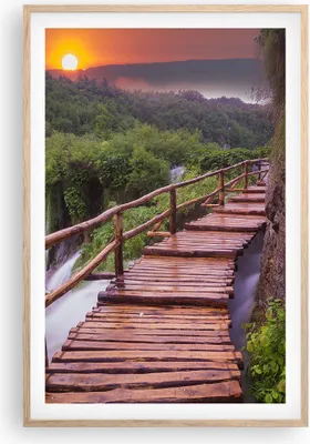 Produktbild von Gerahmtes Poster - Rahmen in heller Eiche - Park Natur Wasser - 61x91,5 cm - Wand Bild - Wanddeko - Wandbilder - Wandposter - Bilderrahmen - Bilder - Kunstdruck - Wandbild - P2NPA61x91-3962