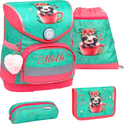 Produktbild von Belmil Compact ergonomisches Schulranzen-Set 4-teilig - Cute Sloth