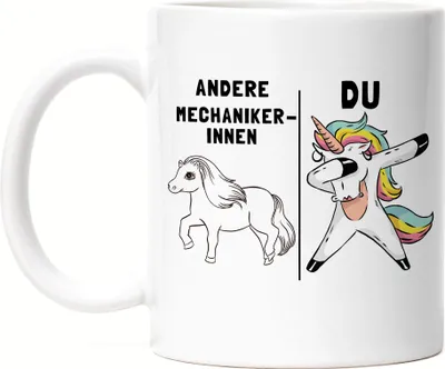 Produktbild von Andere Mechanikerinnen Du Tasse Pferd Einhorn Humor Lustig Unicorn Geschenk Apotheke