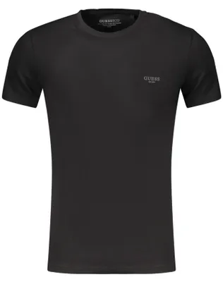 Produktbild von Stylisches Schwarz Herren T-Shirt: Slim Fit, Baumwolle, Logodruck