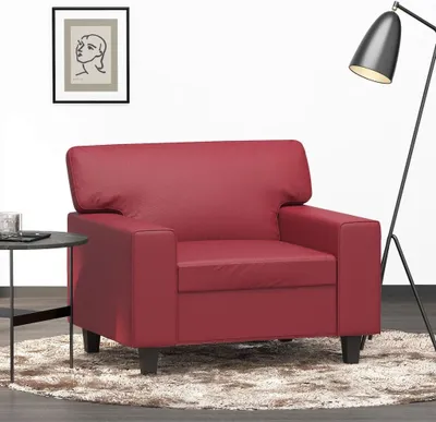 Produktbild von Design Sessel Weinrot 60 cm Kunstleder, Schlafsofas 2024 Neu
