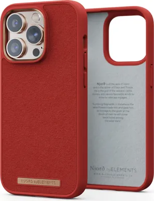 Image de Njord Collections Comfort+ Coque de téléphone - Compatible avec iPhone 14 Pro Max - Suède de haute qualité - Matériau recyclé - Protection anti-chute de 2 mètres - Compatible Mag - orange