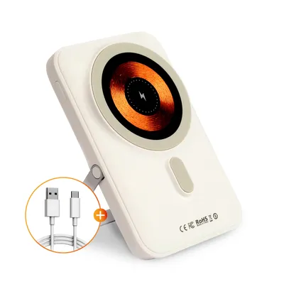 Produktbild von R2B MagSafe Powerbank Magnetische 10.000 mAh, MagSafe Kabelloses Laden, USB-C Power Bank für iPhone & Samsung, Schnellladefunktion, Mini, Leicht