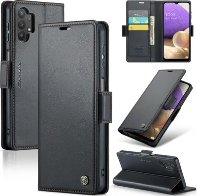 Produktbild von Galaxy A32 5G Hülle, Leder Brieftasche Kartenfach Schutzhülle mit Standfunktion für Samsung Galaxy A32 5G/M32 5G Schwarz