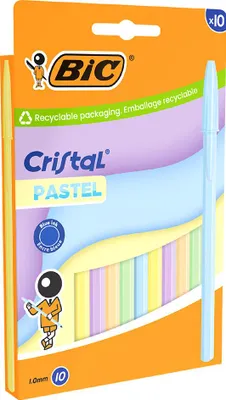 Produktbild von BIC Kugelschreiber Cristal Pastel sortiert 10er Blister