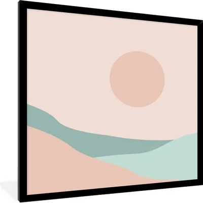 Produktbild von MuchoWow® Gerahmtes Poster Sommer - Sonne - Strand - Abstrakt 40x40 cm - Poster mit Schwarzem Bilderrahmen Wandposter Rahmen Foto Bilder - Mit Rahmen - Wanddekoration Schlafzimmer