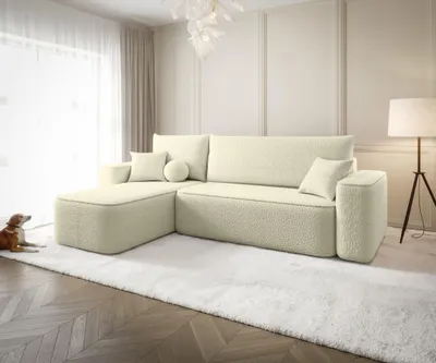Produktbild von Ecksofa Schlafsofa Sofa AGEPO Stoff Quelle Creme Ottomane Links
