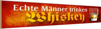 Produktbild von vianmo Holzschild 10x46 cm echte Männer trinken Whiskey Frauen