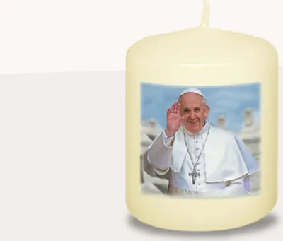 Produktbild von Gedenkkerze Papst Franziskus 6 x Ø 5 cm, 4er Set