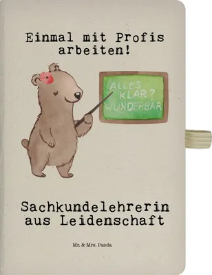 Produktbild von Mr. & Mrs. Panda Kladde Sachkundelehrerin Leidenschaft - Transparent - Geschenk, Grundschule, Tagebuch, Skizzenbuch, Reisetagebuch, Spruch, Lustig, Journal, Witzig