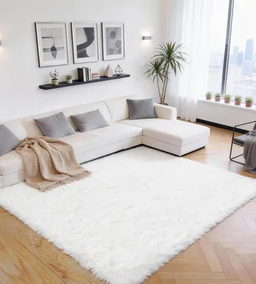 Zdjęcie produktu dla Dywan o wysokim włosiu, wyjątkowo miękki, o wymiarach 200x300 cm, wykonany z wełny, idealny do salonu i sypialni