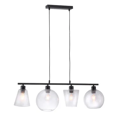 Zdjęcie produktu dla LeuchtenDirekt Szklana lampa wisząca Sophie 4 światła czarna