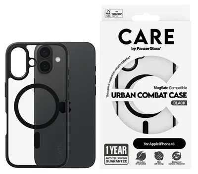 Productafbeelding van PanzerGlass CARE Urban Combat iPhone 16, zwart
