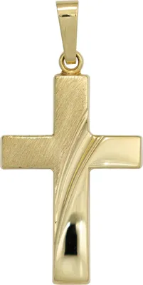 Produktbild von JOBO Anhänger Kreuz 585 Gold Gelbgold teilmattiert