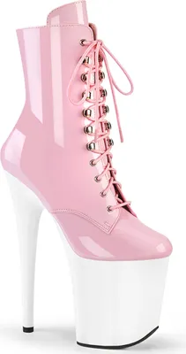 Produktbild von FLAMINGO-1020 Damen Booties von Pleaser, Rosa Weiß , EU 42, US 12