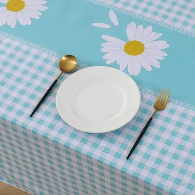 Productafbeelding van Ibenzoa® Waterdichte eettafelkleed 140x180 cm – vlekbestendig tafelbeschermer, waterafstotend materiaal, gemakkelijk schoon te maken, geschikt voor keuken en eetkamer
