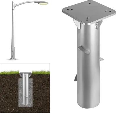 Zdjęcie produktu dla TolleTour – metalowa podstawa do parasola, uniwersalna podstawa do parasola, do ogrodu i na zewnątrz, szara, 16 cm