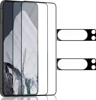 Produktbild von 2-Pack Google Pixel 8 Pro Displayschutzfolie und 2-Pack Objektivschutz – gehärtetes Glas 9H – Sup-Qualität 3D