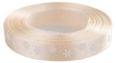 Produktbild von Dekolo Geschenkband Satin Dekoschleife mit Schneeflocke Breite 12mm Ecru